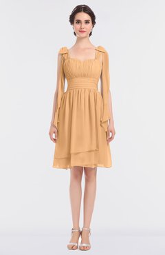 ColsBM Mariam Apricot Mature Thick Straps Sleeveless Zip up Knee Length Bridesmaid Dresses