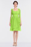 ColsBM Mariam Bright Green Mature Thick Straps Sleeveless Zip up Knee Length Bridesmaid Dresses