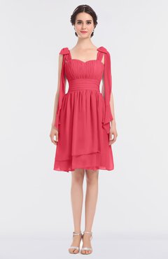 ColsBM Mariam Guava Mature Thick Straps Sleeveless Zip up Knee Length Bridesmaid Dresses