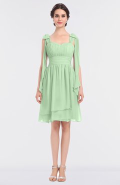 ColsBM Mariam Light Green Mature Thick Straps Sleeveless Zip up Knee Length Bridesmaid Dresses