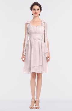 ColsBM Mariam Light Pink Mature Thick Straps Sleeveless Zip up Knee Length Bridesmaid Dresses