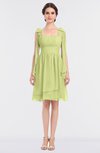 ColsBM Mariam Lime Green Mature Thick Straps Sleeveless Zip up Knee Length Bridesmaid Dresses