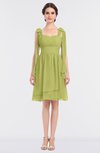 ColsBM Mariam Linden Green Mature Thick Straps Sleeveless Zip up Knee Length Bridesmaid Dresses