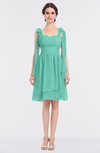 ColsBM Mariam Mint Green Mature Thick Straps Sleeveless Zip up Knee Length Bridesmaid Dresses