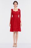 ColsBM Mariam Red Mature Thick Straps Sleeveless Zip up Knee Length Bridesmaid Dresses