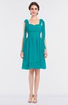 ColsBM Mariam Teal Mature Thick Straps Sleeveless Zip up Knee Length Bridesmaid Dresses