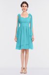 ColsBM Mariam Turquoise Mature Thick Straps Sleeveless Zip up Knee Length Bridesmaid Dresses