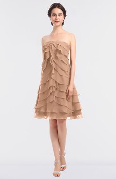 ColsBM Cheyenne Burnt Orange Modern A-line Strapless Sleeveless Knee Length Edging Bridesmaid Dresses