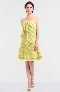 ColsBM Cheyenne Daffodil Modern A-line Strapless Sleeveless Knee Length Edging Bridesmaid Dresses