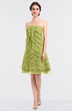 ColsBM Cheyenne Pistachio Modern A-line Strapless Sleeveless Knee Length Edging Bridesmaid Dresses