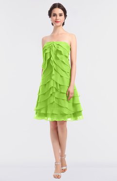 ColsBM Cheyenne Sharp Green Modern A-line Strapless Sleeveless Knee Length Edging Bridesmaid Dresses