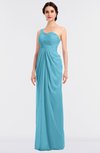 ColsBM Sandra Light Blue Gorgeous A-line Zip up Floor Length Ruching Bridesmaid Dresses