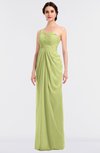 ColsBM Sandra Lime Green Gorgeous A-line Zip up Floor Length Ruching Bridesmaid Dresses