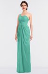 ColsBM Sandra Mint Green Gorgeous A-line Zip up Floor Length Ruching Bridesmaid Dresses