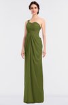 ColsBM Sandra Olive Green Gorgeous A-line Zip up Floor Length Ruching Bridesmaid Dresses