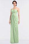 ColsBM Sandra Pale Green Gorgeous A-line Zip up Floor Length Ruching Bridesmaid Dresses
