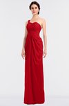 ColsBM Sandra Red Gorgeous A-line Zip up Floor Length Ruching Bridesmaid Dresses