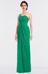 ColsBM Sandra Sea Green Gorgeous A-line Zip up Floor Length Ruching Bridesmaid Dresses