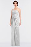 ColsBM Sandra White Gorgeous A-line Zip up Floor Length Ruching Bridesmaid Dresses