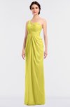 ColsBM Sandra Yellow Iris Gorgeous A-line Zip up Floor Length Ruching Bridesmaid Dresses