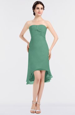 ColsBM Bryleigh Beryl Green Elegant Sheath Strapless Zip up Mini Ruching Bridesmaid Dresses