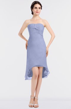 ColsBM Bryleigh Blue Heron Elegant Sheath Strapless Zip up Mini Ruching Bridesmaid Dresses