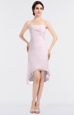 ColsBM Bryleigh Blush Elegant Sheath Strapless Zip up Mini Ruching Bridesmaid Dresses