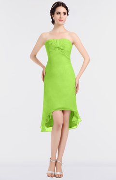 ColsBM Bryleigh Bright Green Elegant Sheath Strapless Zip up Mini Ruching Bridesmaid Dresses