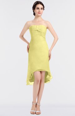 ColsBM Bryleigh Daffodil Elegant Sheath Strapless Zip up Mini Ruching Bridesmaid Dresses