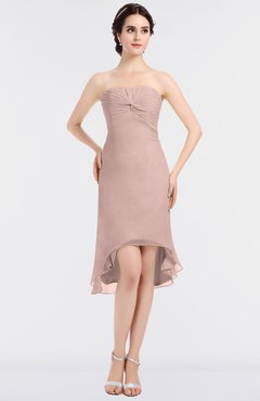 ColsBM Bryleigh Dusty Rose Elegant Sheath Strapless Zip up Mini Ruching Bridesmaid Dresses