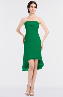 ColsBM Bryleigh Green Elegant Sheath Strapless Zip up Mini Ruching Bridesmaid Dresses