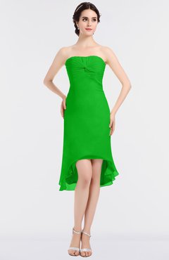 ColsBM Bryleigh Jasmine Green Elegant Sheath Strapless Zip up Mini Ruching Bridesmaid Dresses