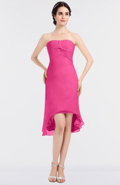ColsBM Bryleigh Rose Pink Elegant Sheath Strapless Zip up Mini Ruching Bridesmaid Dresses