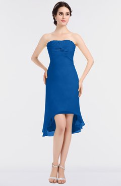 ColsBM Bryleigh Royal Blue Elegant Sheath Strapless Zip up Mini Ruching Bridesmaid Dresses