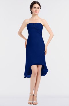 ColsBM Bryleigh Sodalite Blue Elegant Sheath Strapless Zip up Mini Ruching Bridesmaid Dresses
