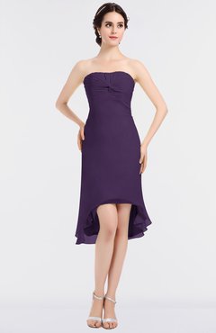 ColsBM Bryleigh Violet Elegant Sheath Strapless Zip up Mini Ruching Bridesmaid Dresses