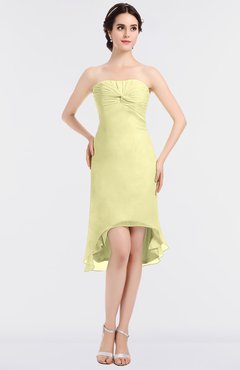 ColsBM Bryleigh Wax Yellow Elegant Sheath Strapless Zip up Mini Ruching Bridesmaid Dresses