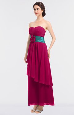 ColsBM Johanna Beetroot Purple Elegant A-line Sleeveless Zip up Ankle Length Ruching Bridesmaid Dresses