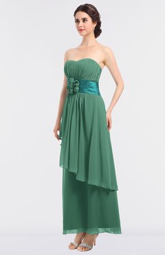 ColsBM Johanna Bristol Blue Elegant A-line Sleeveless Zip up Ankle Length Ruching Bridesmaid Dresses