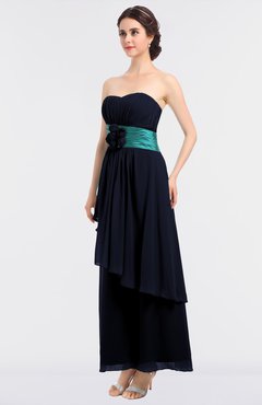 ColsBM Johanna Dark Sapphire Elegant A-line Sleeveless Zip up Ankle Length Ruching Bridesmaid Dresses