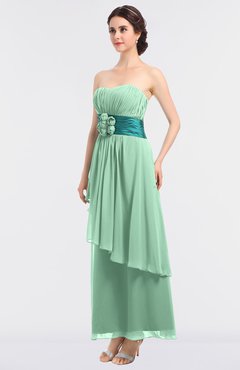 ColsBM Johanna Honeydew Elegant A-line Sleeveless Zip up Ankle Length Ruching Bridesmaid Dresses