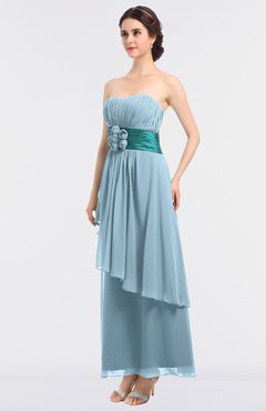 ColsBM Johanna Ice Blue Elegant A-line Sleeveless Zip up Ankle Length Ruching Bridesmaid Dresses