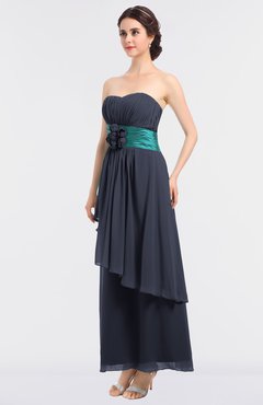 ColsBM Johanna Nightshadow Blue Elegant A-line Sleeveless Zip up Ankle Length Ruching Bridesmaid Dresses