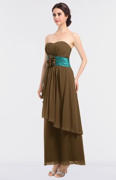 ColsBM Johanna Truffle Elegant A-line Sleeveless Zip up Ankle Length Ruching Bridesmaid Dresses