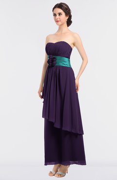 ColsBM Johanna Violet Elegant A-line Sleeveless Zip up Ankle Length Ruching Bridesmaid Dresses
