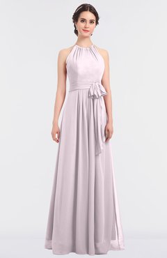 ColsBM Ellie Blush Classic Halter Sleeveless Zip up Floor Length Flower Bridesmaid Dresses