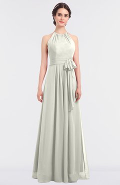 ColsBM Ellie Ivory Classic Halter Sleeveless Zip up Floor Length Flower Bridesmaid Dresses