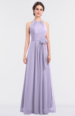 ColsBM Ellie Light Purple Classic Halter Sleeveless Zip up Floor Length Flower Bridesmaid Dresses