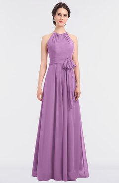 ColsBM Ellie Orchid Classic Halter Sleeveless Zip up Floor Length Flower Bridesmaid Dresses