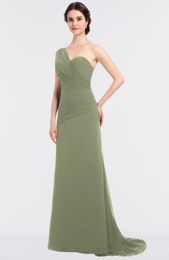 ColsBM Ruby Bog Elegant A-line Asymmetric Neckline Sleeveless Zip up Sweep Train Bridesmaid Dresses